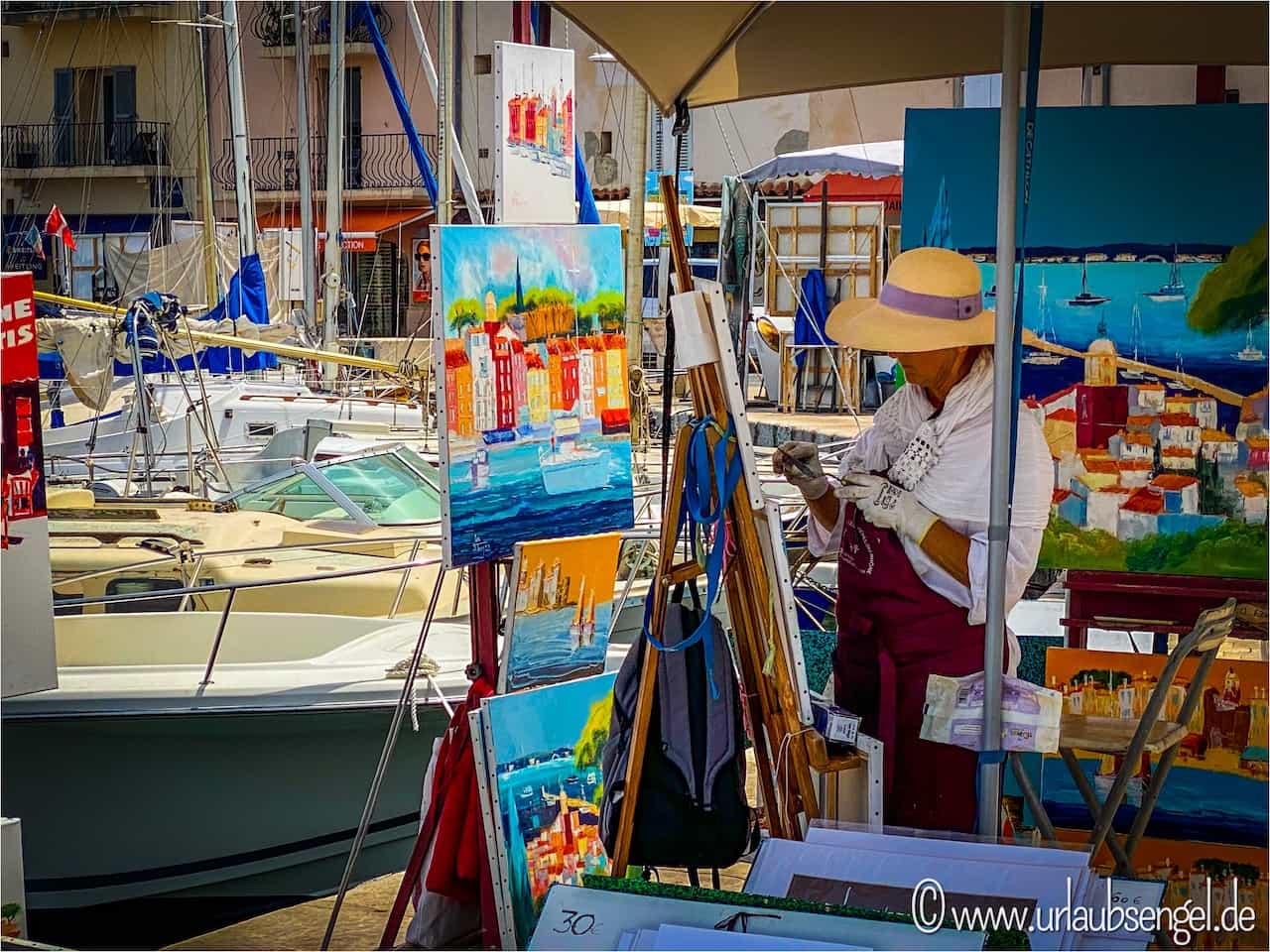 Maler im Hafen von Saint Tropez