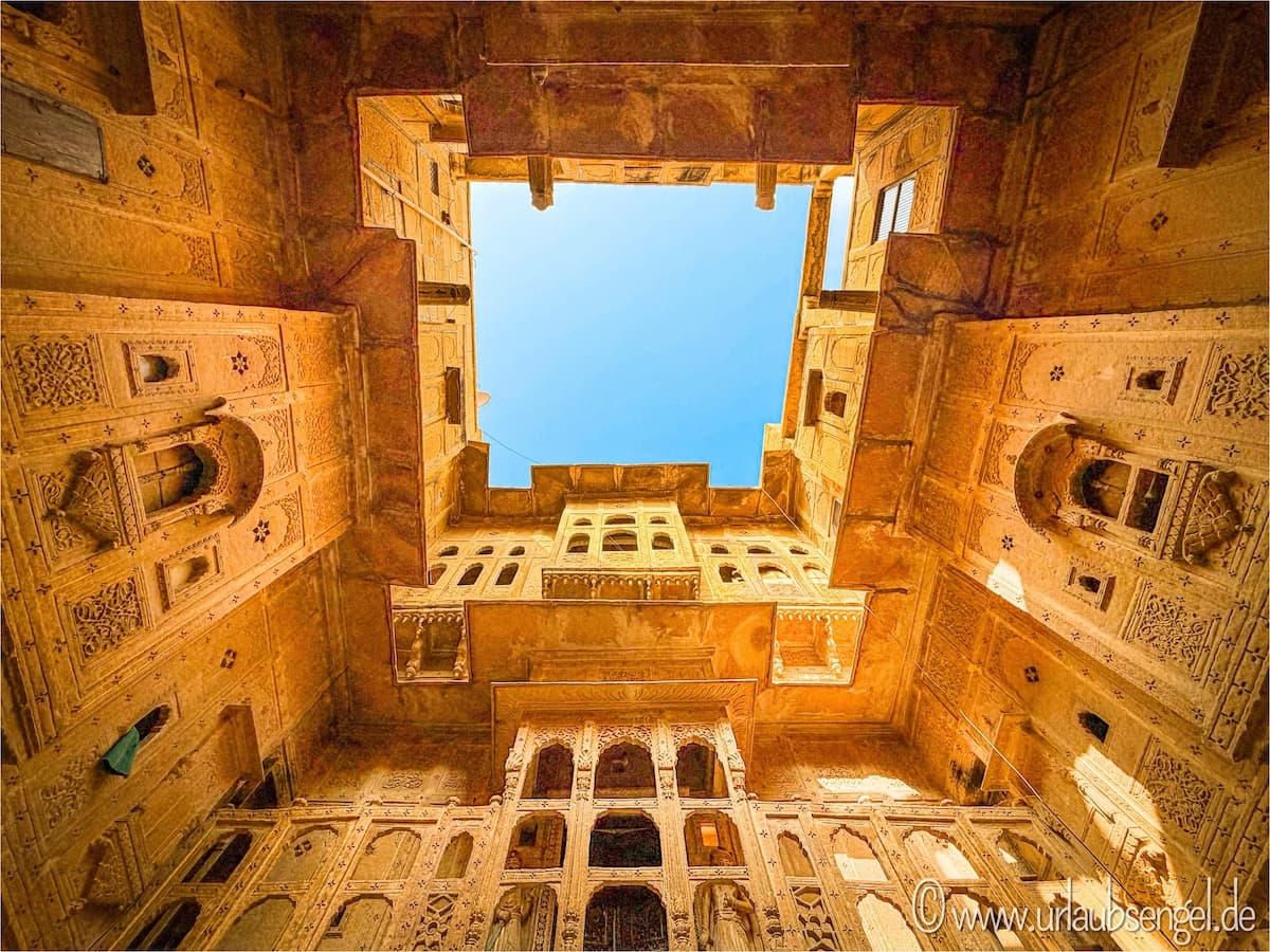 Innenhof in Jaisalmer, Rajasthan, Indien